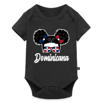 Dominikanische Republik Flagge Dom Rep Stolz - Baby Premium Kurzarmbody - Schwarz - Vorne