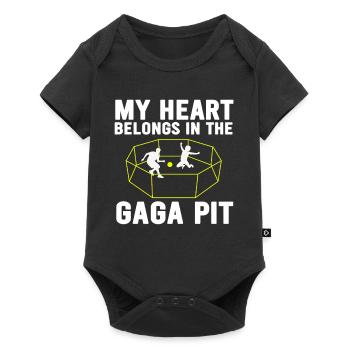 Gaga Pit Heart Tee - Baby Premium Kurzarmbody - Schwarz - Vorne