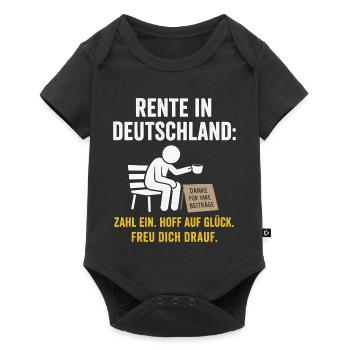 Rente in Deutschland – Hoffen auf Glück - Baby Premium Kurzarmbody - Schwarz - Vorne
