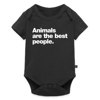 Animal are the best people - Baby Premium short-sleeve bodysuit - black - Front