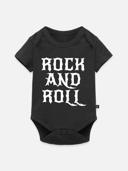 Rock'n'Roll-Gothic-Logo - Baby Premium Kurzarmbody - Schwarz