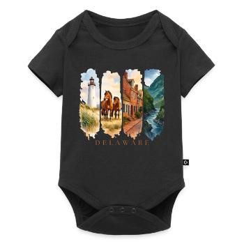 Delaware Vacation Travel – Coast & Lighthouse Motif - Baby Premium short-sleeve bodysuit - black - Front