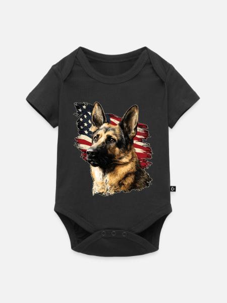 Schäferhund USA - Baby Premium Kurzarmbody - Schwarz