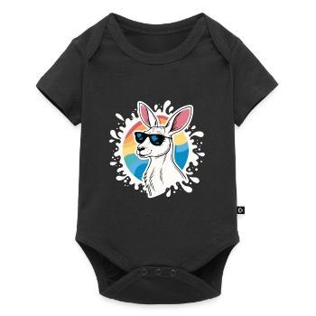 Cool Kangaroo - Retro Style & Sunglasses - Baby Premium short-sleeve bodysuit - black - Front