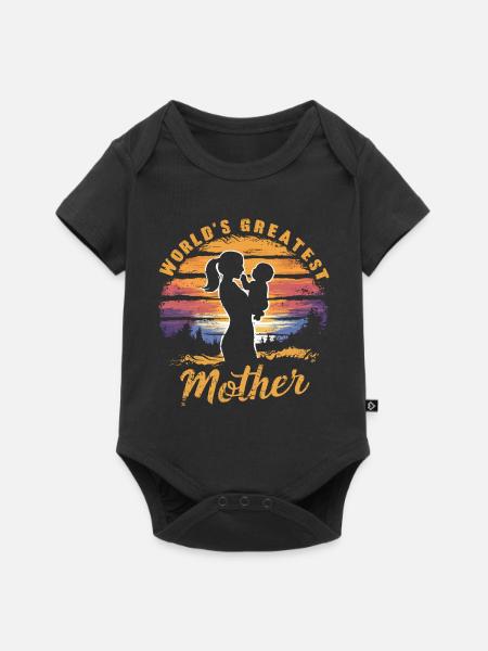 Die größte Mutter der Welt - Baby Premium Kurzarmbody - Schwarz