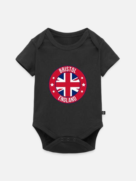 Bristol England Retro-Abzeichen - Baby Premium Kurzarmbody - Schwarz