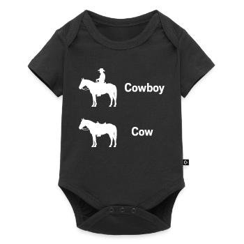 Vache drôle Fermier texan parodie Ironie Cowboy - Body à manches courtes Premium Bébé - noir - Devant