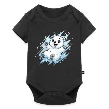 Joyeuse éclaboussure d’ours polaire - Body à manches courtes Premium Bébé - noir - Devant