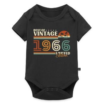 1966 Vintage Retro Geburtstagsgeschenk - Baby Premium Kurzarmbody - Schwarz - Vorne
