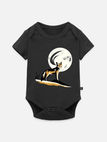 Schakal im Mondlicht - Baby Premium Kurzarmbody - Schwarz