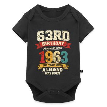 63 Jahre alte Geburtstagslegende 1963 – Vintage - Baby Premium Kurzarmbody - Schwarz - Vorne
