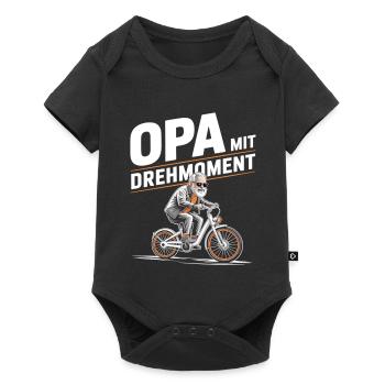 Opa Mit Drehmoment Fahrrad Senioren - Baby Premium Kurzarmbody - Schwarz - Vorne
