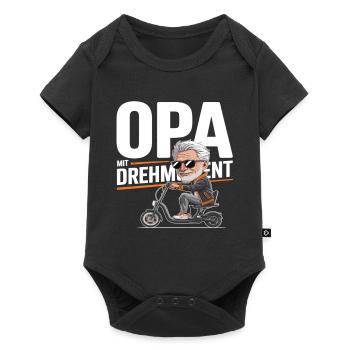Opa Mit Drehmoment Fahrrad Senioren - Baby Premium Kurzarmbody - Schwarz - Vorne