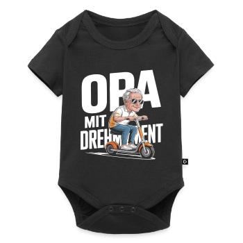 Opa Mit Drehmoment Fahrrad Senioren - Baby Premium Kurzarmbody - Schwarz - Vorne