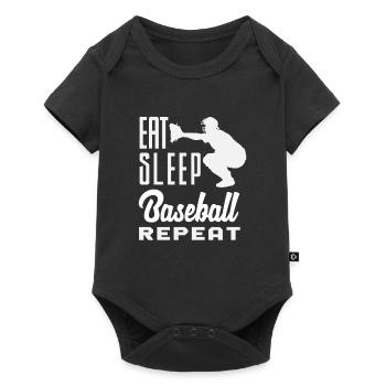 Receveur répété de Eat Sleep Baseball - Body à manches courtes Premium Bébé - noir - Devant
