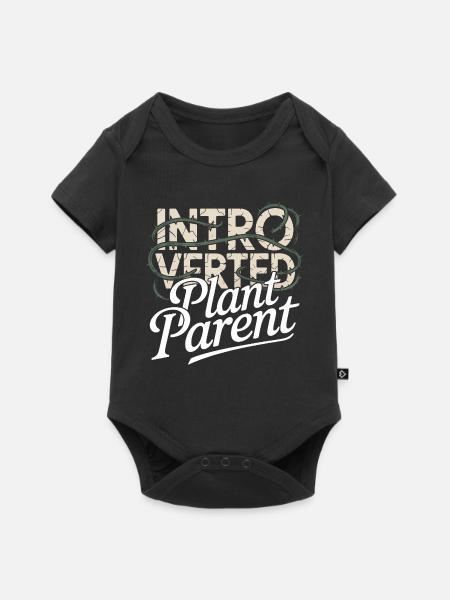 Introvertierter Pflanzenelternteil - Baby Premium Kurzarmbody - Schwarz