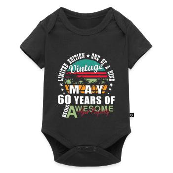 Vintage May 60 Year Old Awesome - Baby Premium short-sleeve bodysuit - black - Front