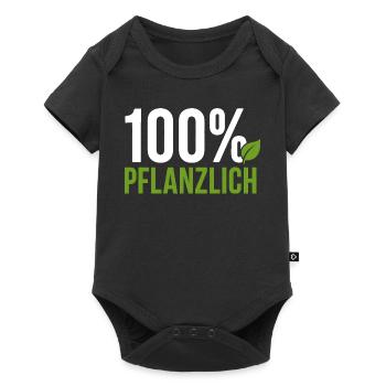 100% Pflanzlich - Vegan Geschenkidee - Baby Premium Kurzarmbody - Schwarz - Vorne
