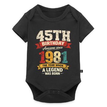 45 Years Anniversary Legend 1981 - Vintage - Baby Premium short-sleeve bodysuit - black - Front