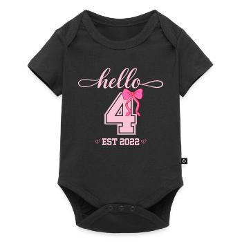 Bonjour 4 Est 2022 Girl Birthday Design - Body à manches courtes Premium Bébé - noir - Devant