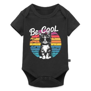 Lunettes de soleil rétro pour chat Be Cool - Body à manches courtes Premium Bébé - noir - Devant