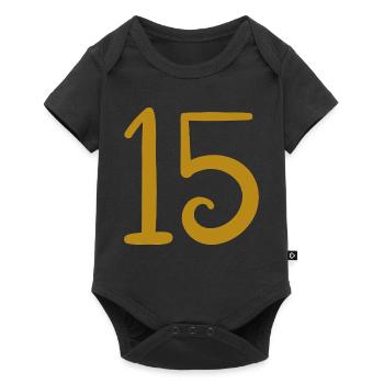 15 - Baby Premium Kurzarmbody - Schwarz - Vorne