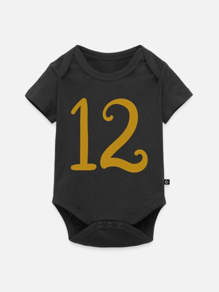 12 - Baby Premium Kurzarmbody - Schwarz