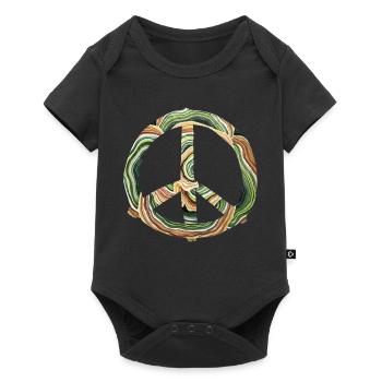 Watercolor Peace Circle - Baby Premium short-sleeve bodysuit - black - Front