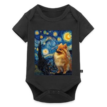 Zwergspitz Spitz Pomeranian - Body à manches courtes Premium Bébé - noir - Devant