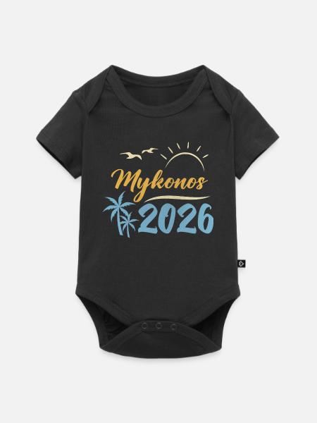 Mykonos 2026 - Baby Premium Kurzarmbody - Schwarz