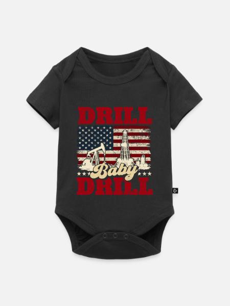 Drill Baby Bohrer Ölfeldarbeiter - Baby Premium Kurzarmbody - Schwarz