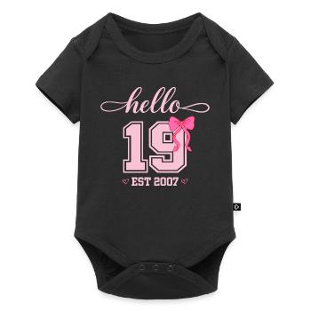 Bonjour 19 Est 2007 Designer pour l’anniversaire des femmes - Body à manches courtes Premium Bébé - noir - Devant