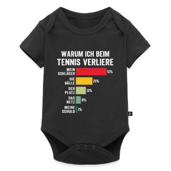 warum ich beim tennis verliere  - Baby Premium Kurzarmbody - Schwarz - Vorne