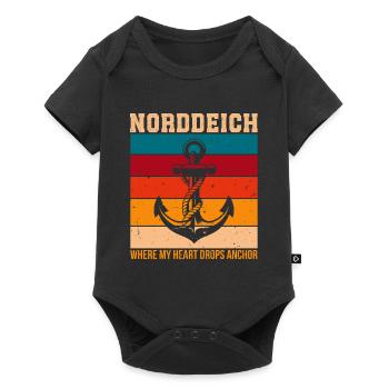 NORDDEICH WHERE MY HEART IS ANCHORED Funny - Baby Premium short-sleeve bodysuit - black - Front