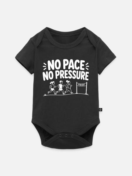 No Pace No Pressure - Baby Premium Kurzarmbody - Schwarz