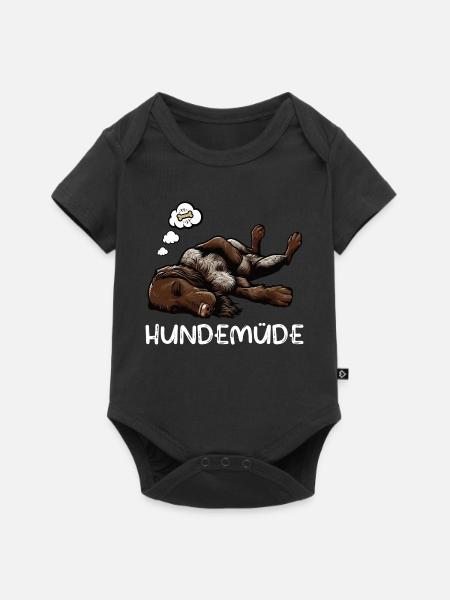 Hundemüde Deutsch Drahthaar drahthaar hunde - Baby Premium Kurzarmbody - Schwarz