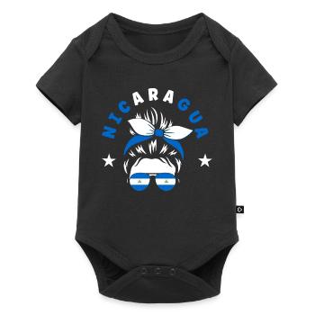 Fierté et Foyer du drapeau du Nicaragua - Body à manches courtes Premium Bébé - noir - Devant