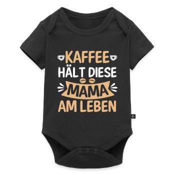 Kaffee Kaffeeliebhaber Mutter Mama - Baby Premium Kurzarmbody - Schwarz - Vorne