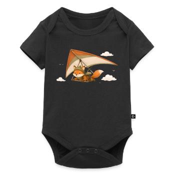 Flying Fox Cartoon Motif - Baby Premium short-sleeve bodysuit - black - Front