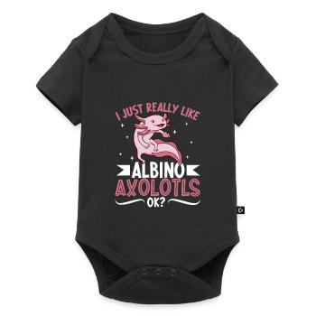 J’adore mon axolotl albinos - Body à manches courtes Premium Bébé - noir - Devant