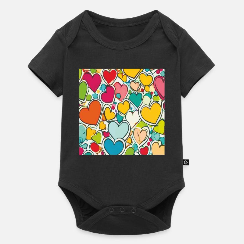 Le cœur en aquarelle - Body à manches courtes Premium Bébé - noir