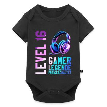 16. Geburtstag Junge Mädchen Gaming Level 16 Jahre - Baby Premium Kurzarmbody - Schwarz - Vorne