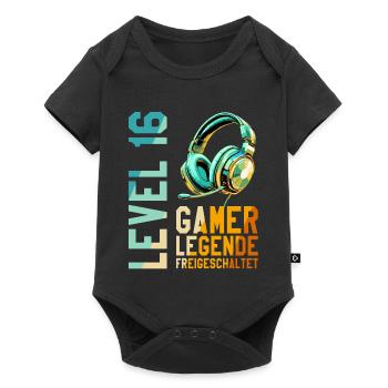 16. Geburtstag Junge Mädchen Gaming Level 16 Jahre - Baby Premium Kurzarmbody - Schwarz - Vorne