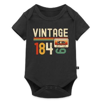 Vintage 1840's Retro Cassette - Baby Premium short-sleeve bodysuit - black - Front