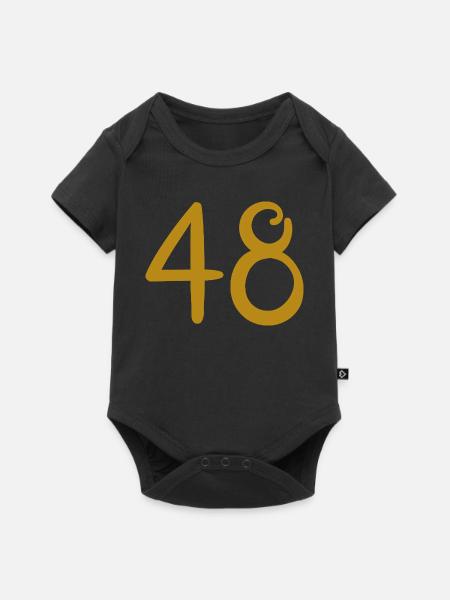 48 - Baby Premium Kurzarmbody - Schwarz