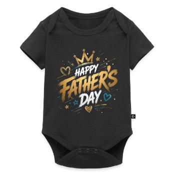 Journée fête des pères - Doré - Father's Day - Body à manches courtes Premium Bébé - noir - Devant