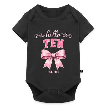 Hello Ten 10 Ans Est 2016 Anniversaire Nœud - Body à manches courtes Premium Bébé - noir - Devant