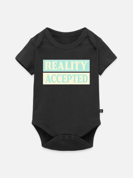 Realität akzeptiert - Baby Premium Kurzarmbody - Schwarz