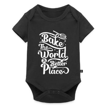 Bake the world a better place - Baby Premium short-sleeve bodysuit - black - Front