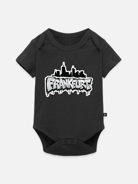 Frankfurt Skyline Graffiti - Baby Premium Kurzarmbody - Schwarz